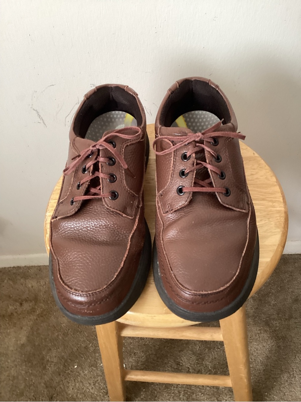 Nunn Bush Brown Leather Derby Lace-Up Shoes